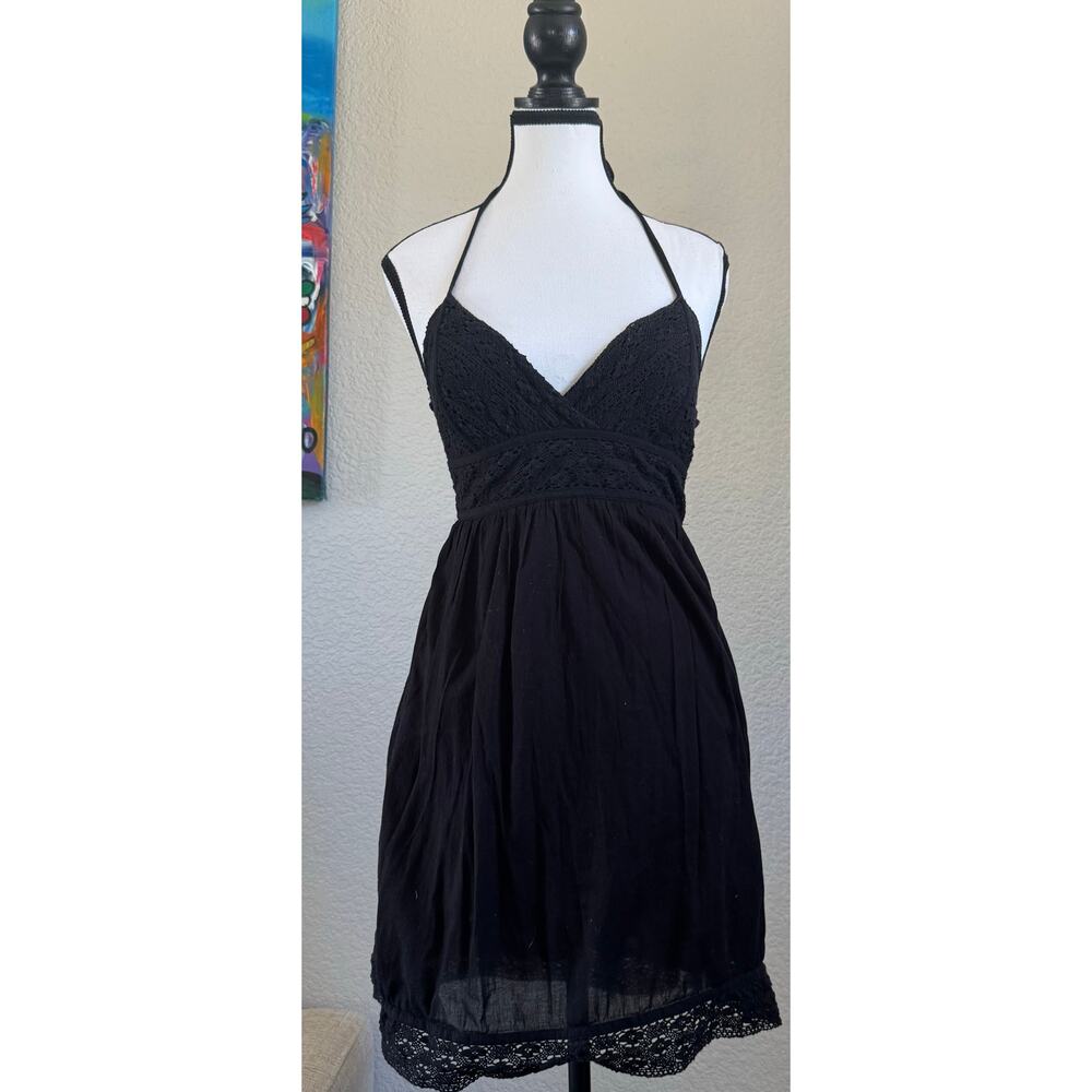 Y2K Guess Black Babydoll Halter Dress – Size S